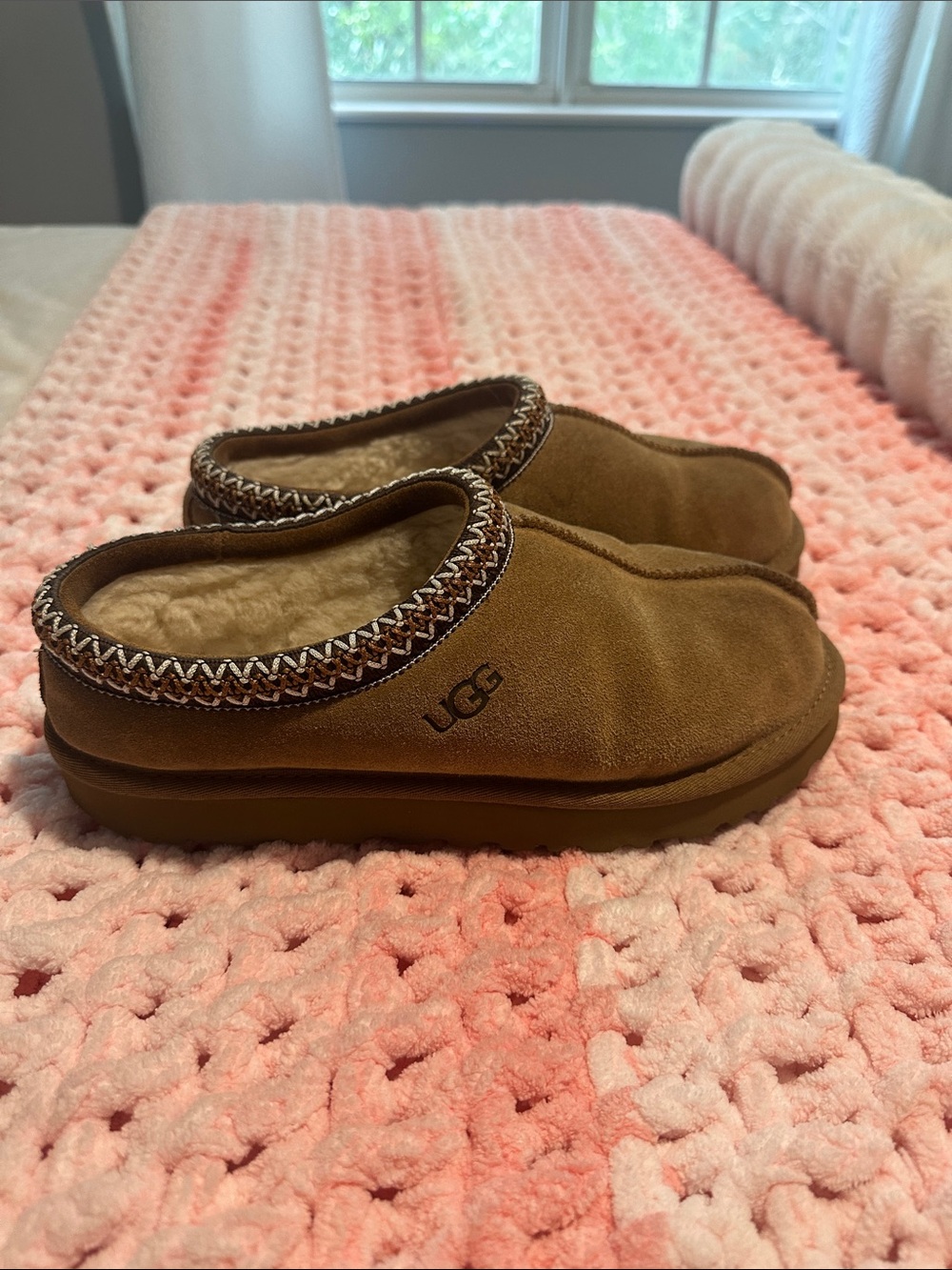 UGG Tasman Suede slippers with Braided Trim